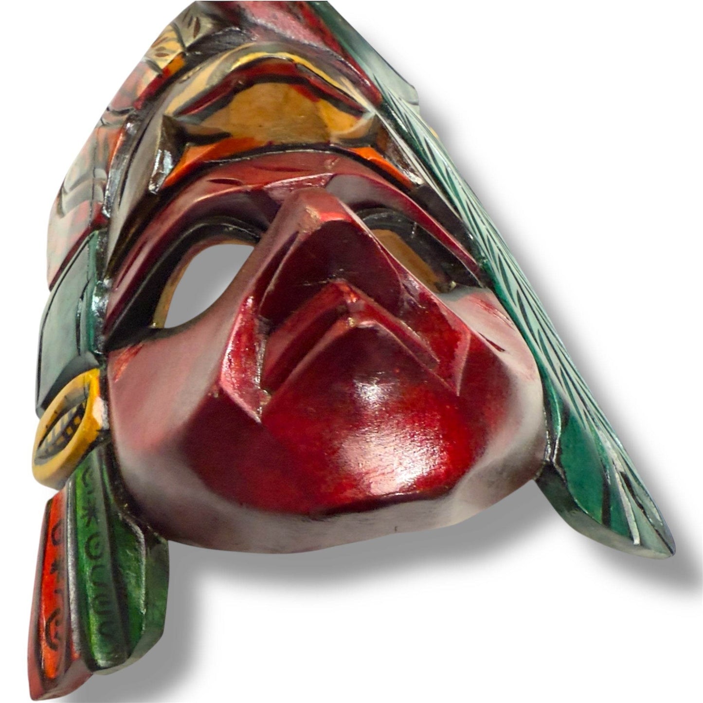 Guatemalan Quetzal-Frog Headdress Mask from Chichicastenango - From The Andes