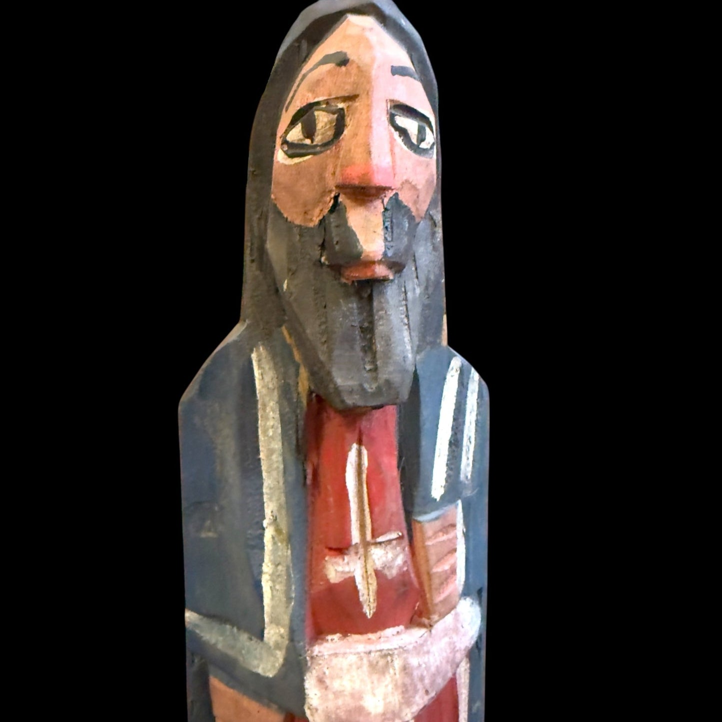 Antique Guatemalan Santo (1960s) | Hand - Carved Apostle Figure - From The Andes