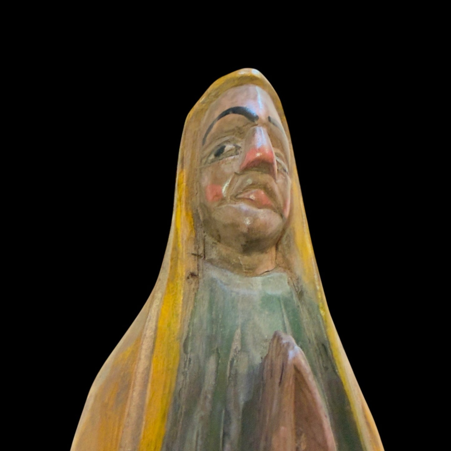 Antique Guatemalan Santo (1960s) | La Virgen | Hand - Carved Folk Art - From The Andes