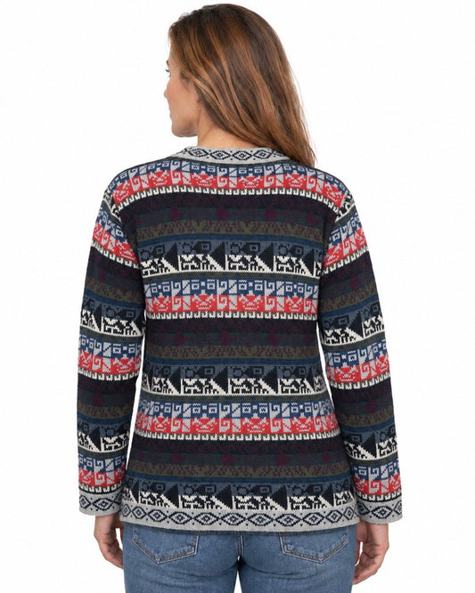 Aspen Alpaca Jacquard Cardigan - From The Andes