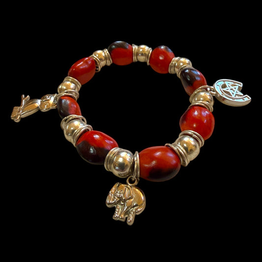 Authentic Huayruro Seed Bracelet with Owl Charm | Peruvian Amulet - From The Andes