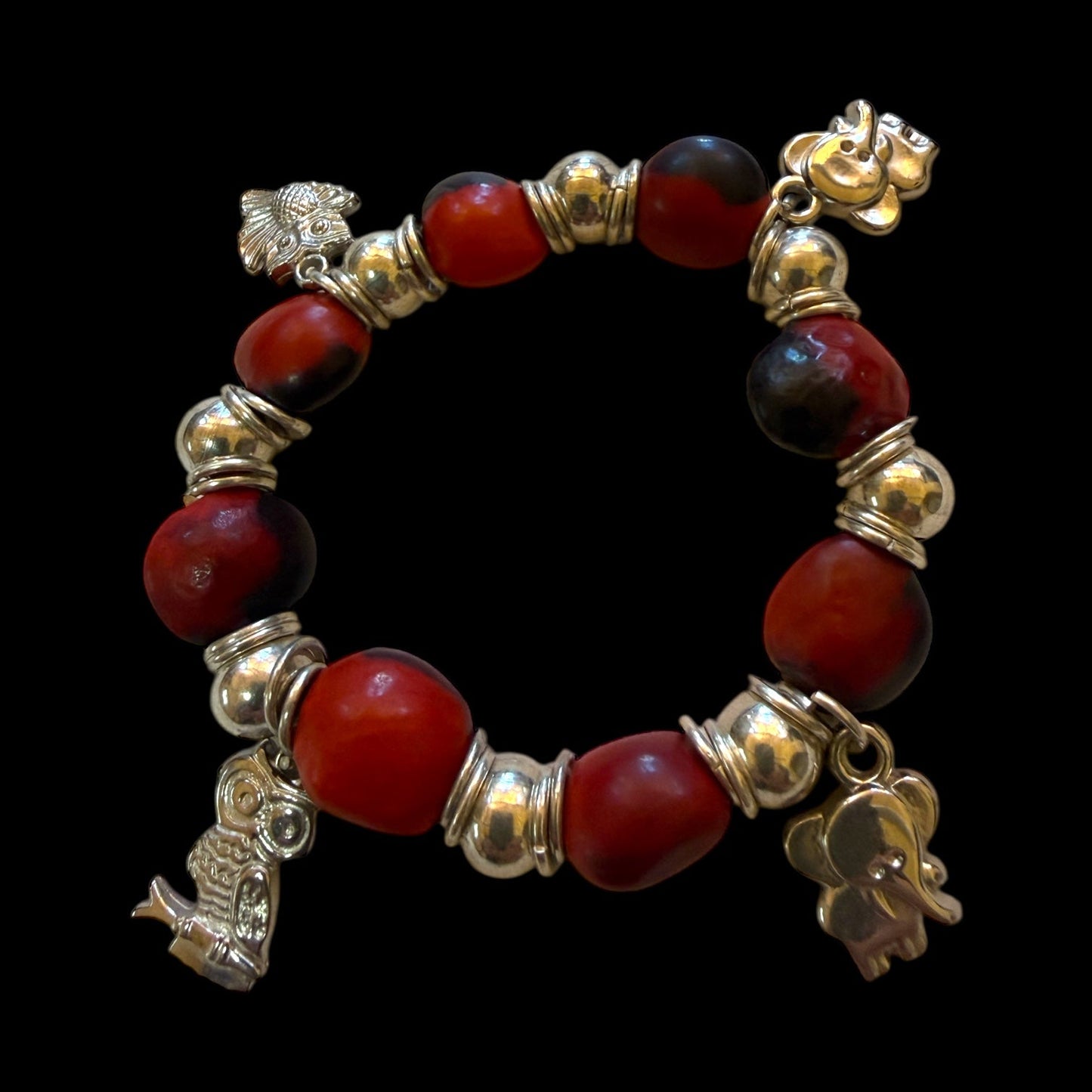 Authentic Huayruro Seed Bracelet with Owl Charm | Peruvian Amulet - From The Andes