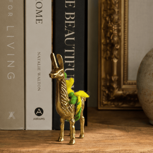 Bolivian Brass Llama Charm from the Witches' Market of La Paz - From The Andes