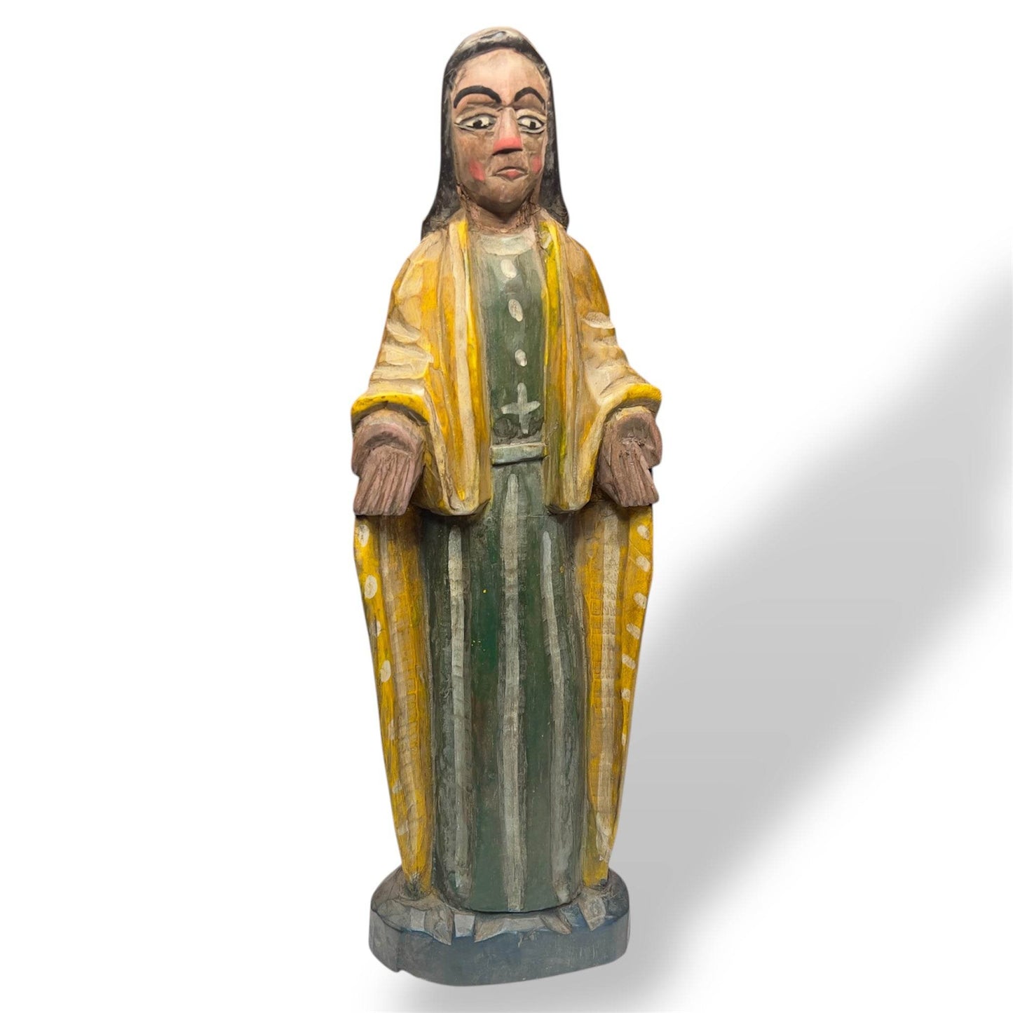 Guatemalan Virgin Mary Santo – Hand - Carved Folk Art - From The Andes
