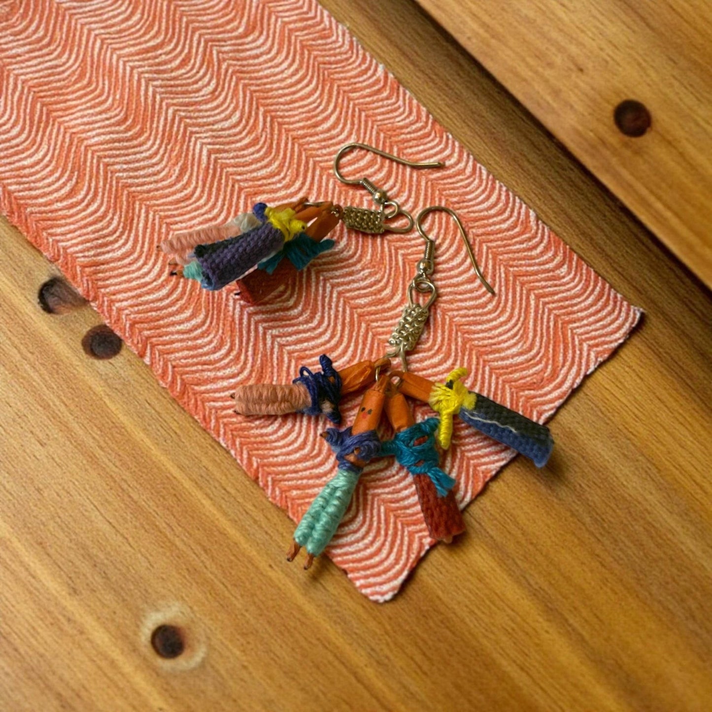 Guatemalan Worry Doll Earrings | Handmade Folk Art Jewelry - From The Andes