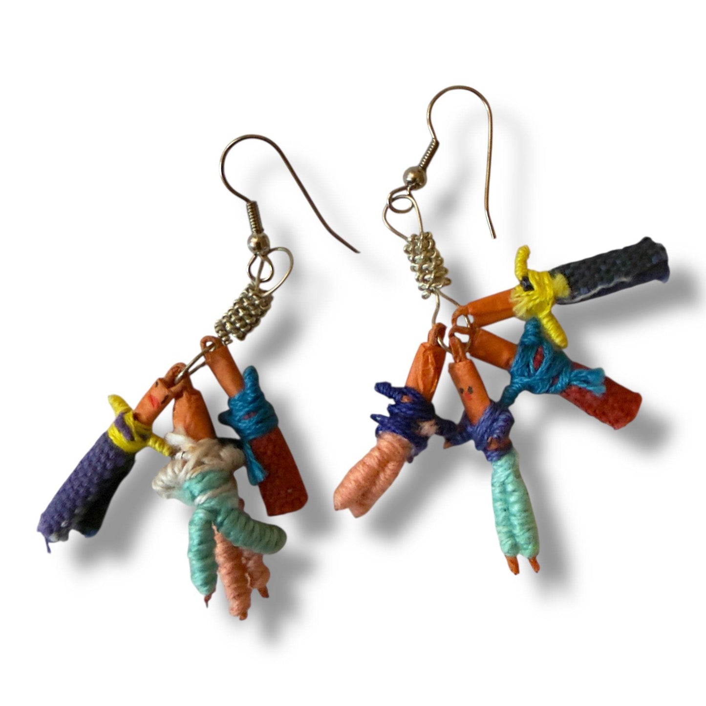 Guatemalan Worry Doll Earrings | Handmade Folk Art Jewelry - From The Andes