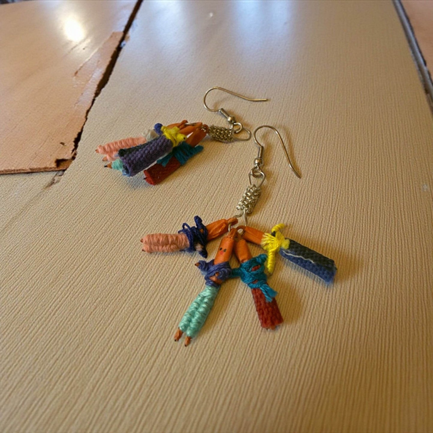 Guatemalan Worry Doll Earrings | Handmade Folk Art Jewelry - From The Andes