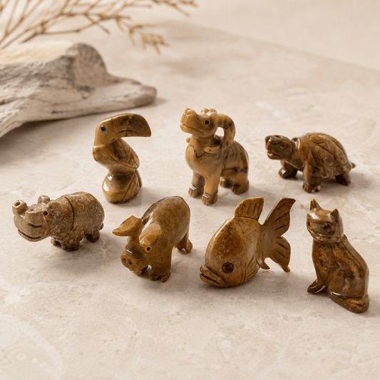 Hand - Carved Marble Animal Figurine, Mini - From The Andes
