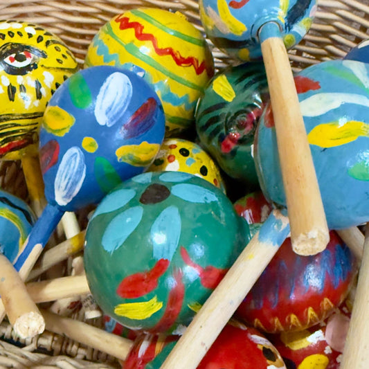 Hand - Painted Maracas from Guatemala - From The Andes