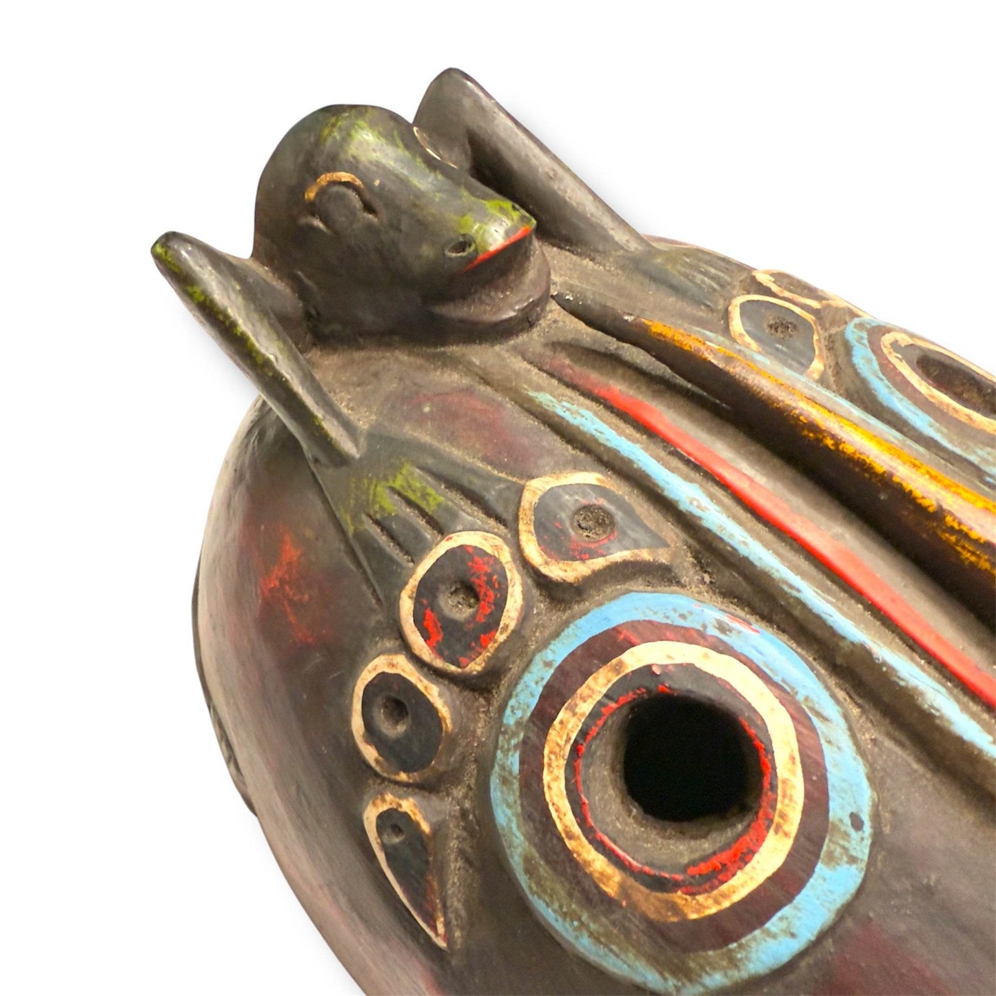 Indonesian Animal Spirit Mask with Crowned Figure - From The Andes