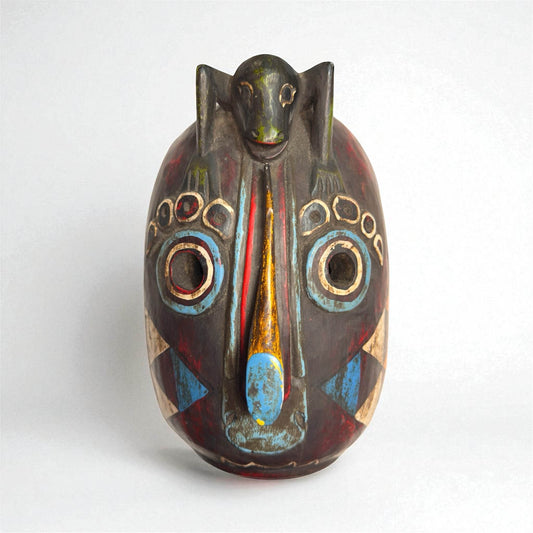 Indonesian Animal Spirit Mask with Crowned Figure - From The Andes