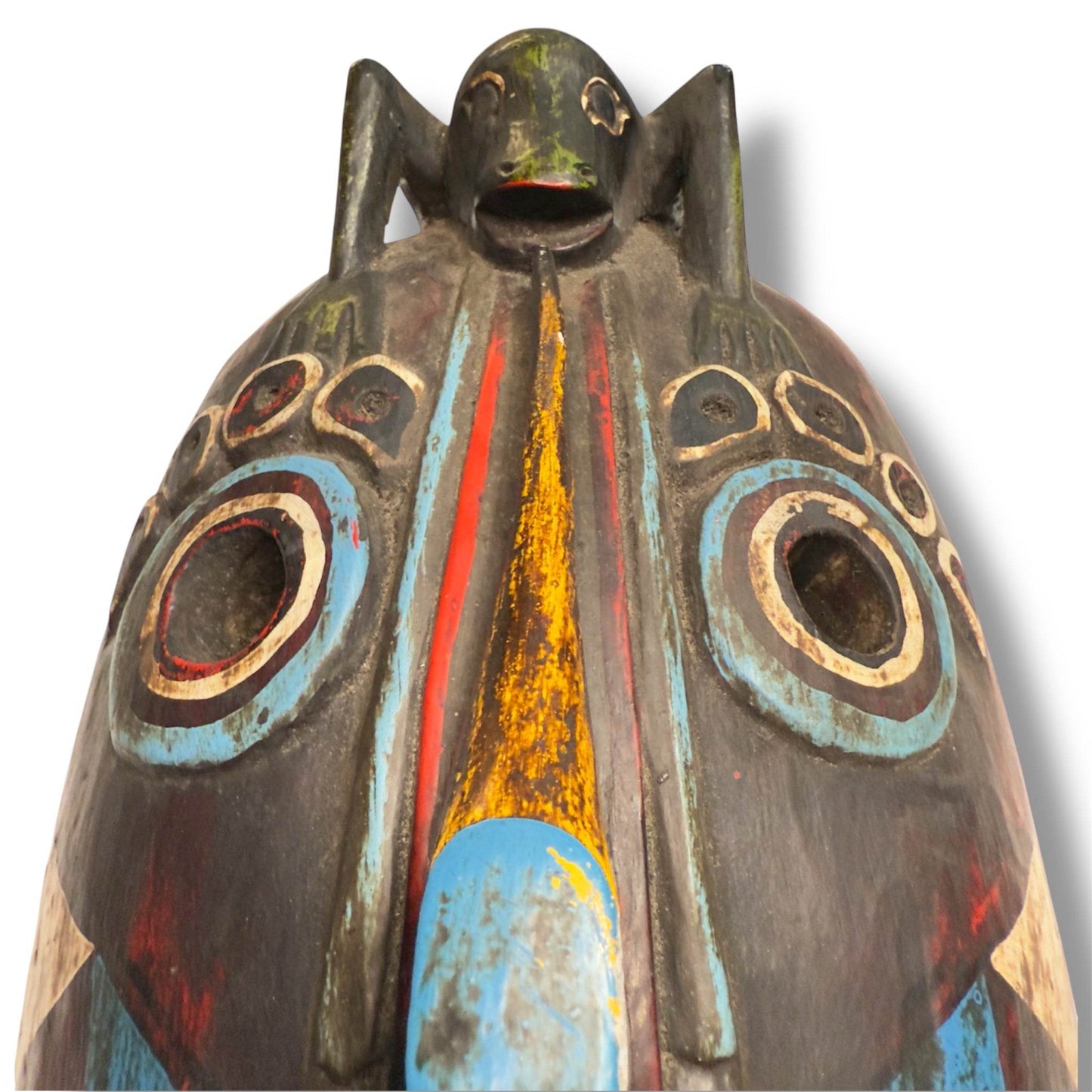 Indonesian Animal Spirit Mask with Crowned Figure - From The Andes