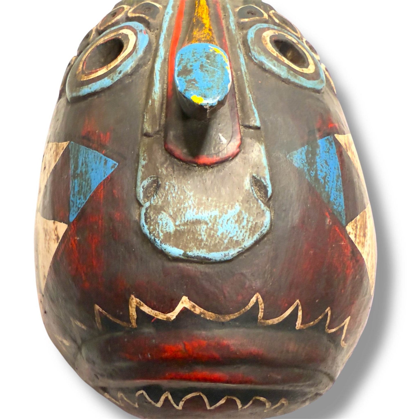 Indonesian Animal Spirit Mask with Crowned Figure - From The Andes