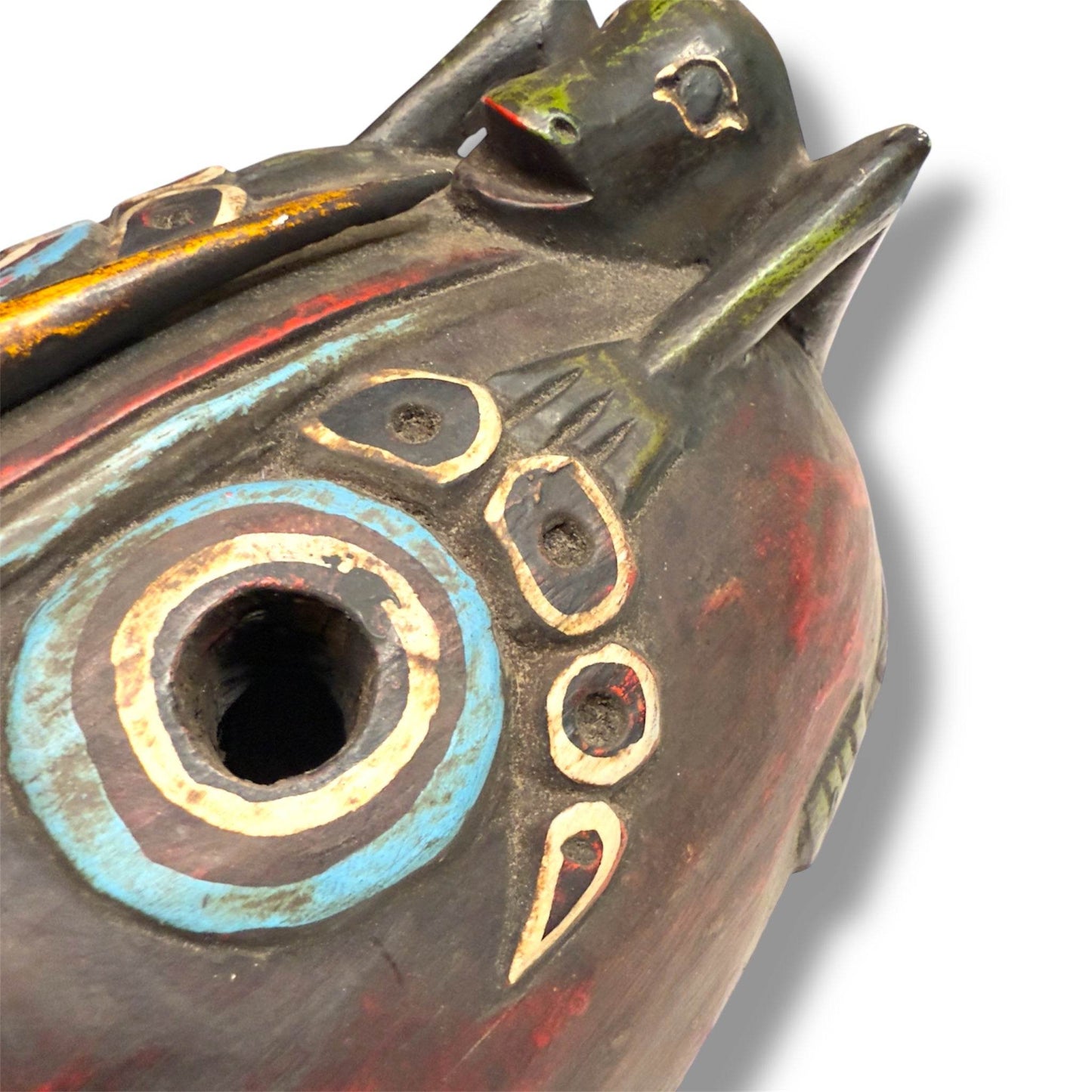 Indonesian Animal Spirit Mask with Crowned Figure - From The Andes