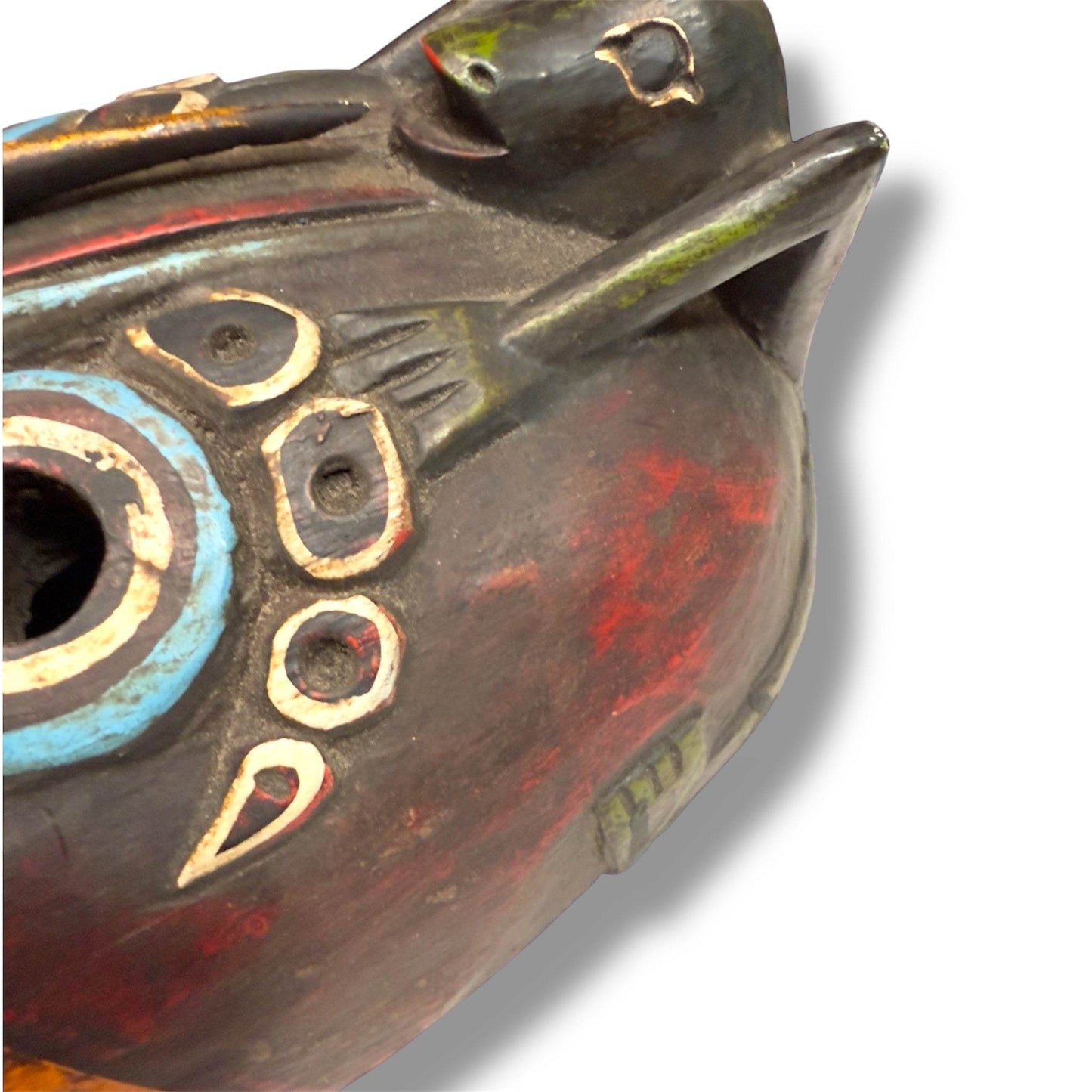Indonesian Animal Spirit Mask with Crowned Figure - From The Andes