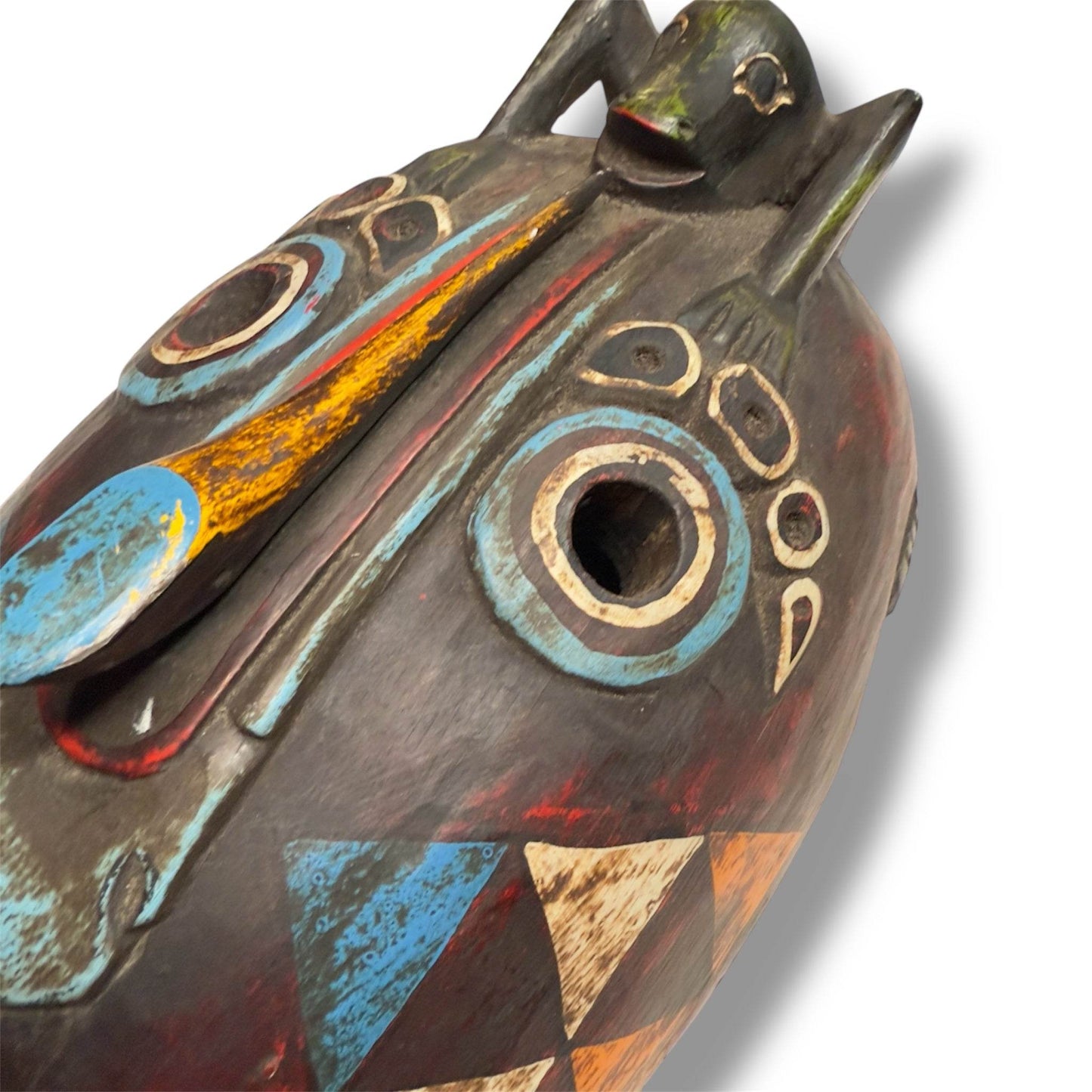 Indonesian Animal Spirit Mask with Crowned Figure - From The Andes