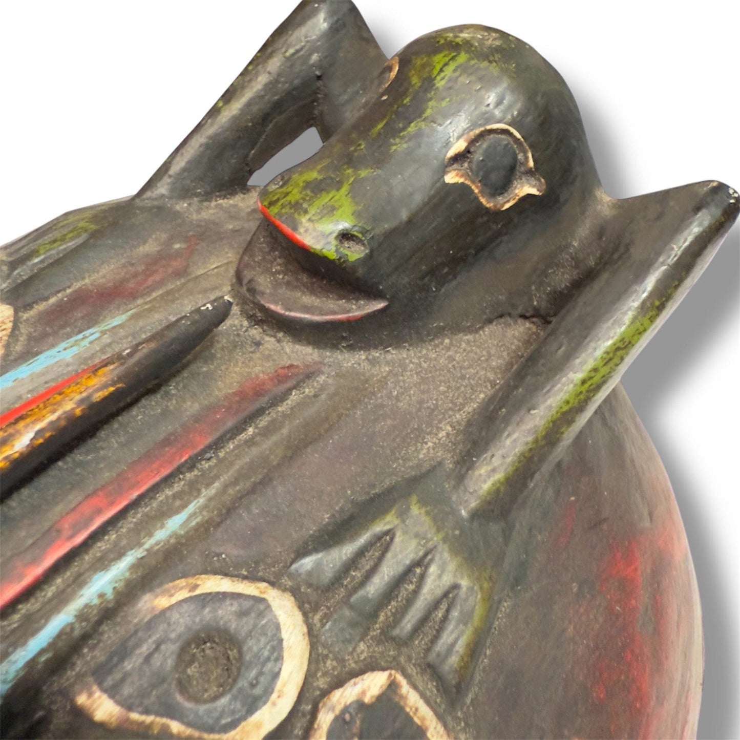 Indonesian Animal Spirit Mask with Crowned Figure - From The Andes