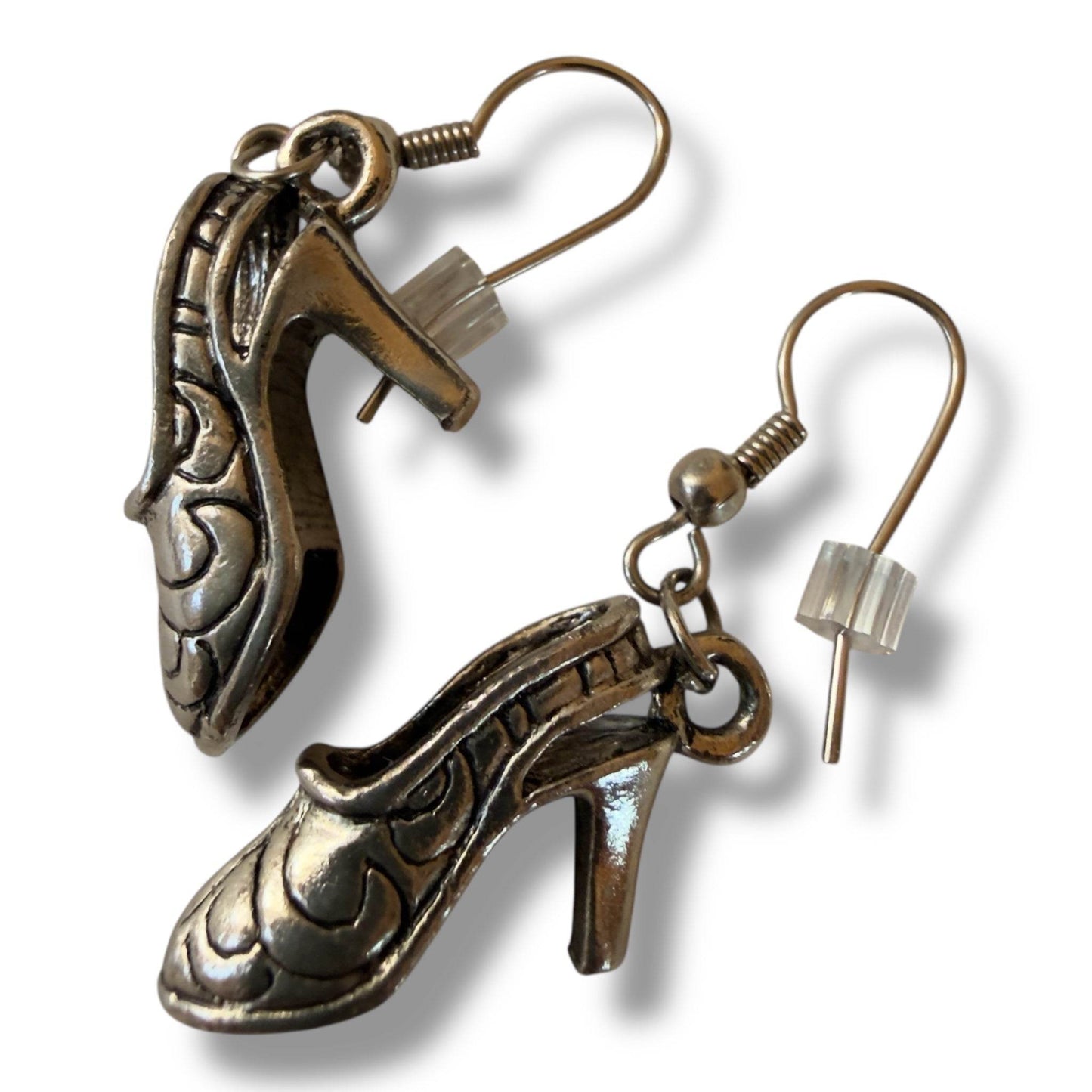 Mexican Pewter High Heel Earrings - From The Andes