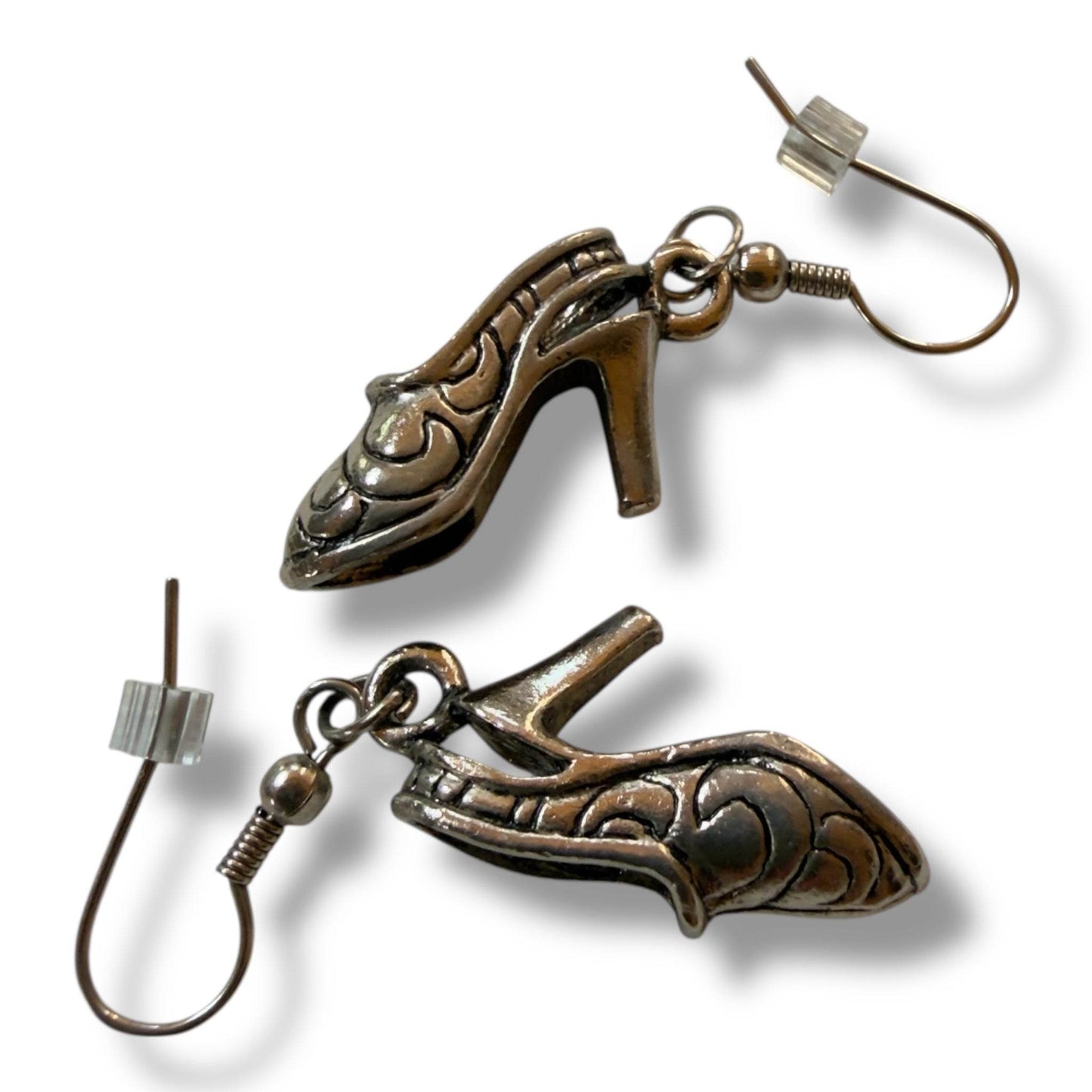 Mexican Pewter High Heel Earrings - From The Andes