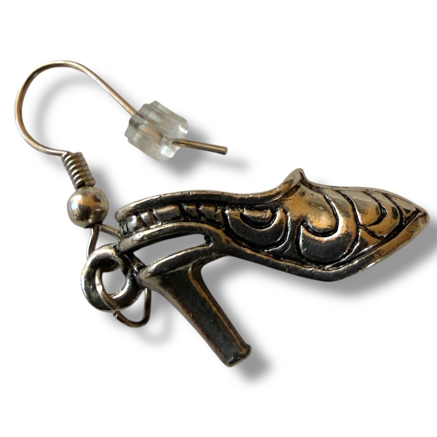 Mexican Pewter High Heel Earrings - From The Andes