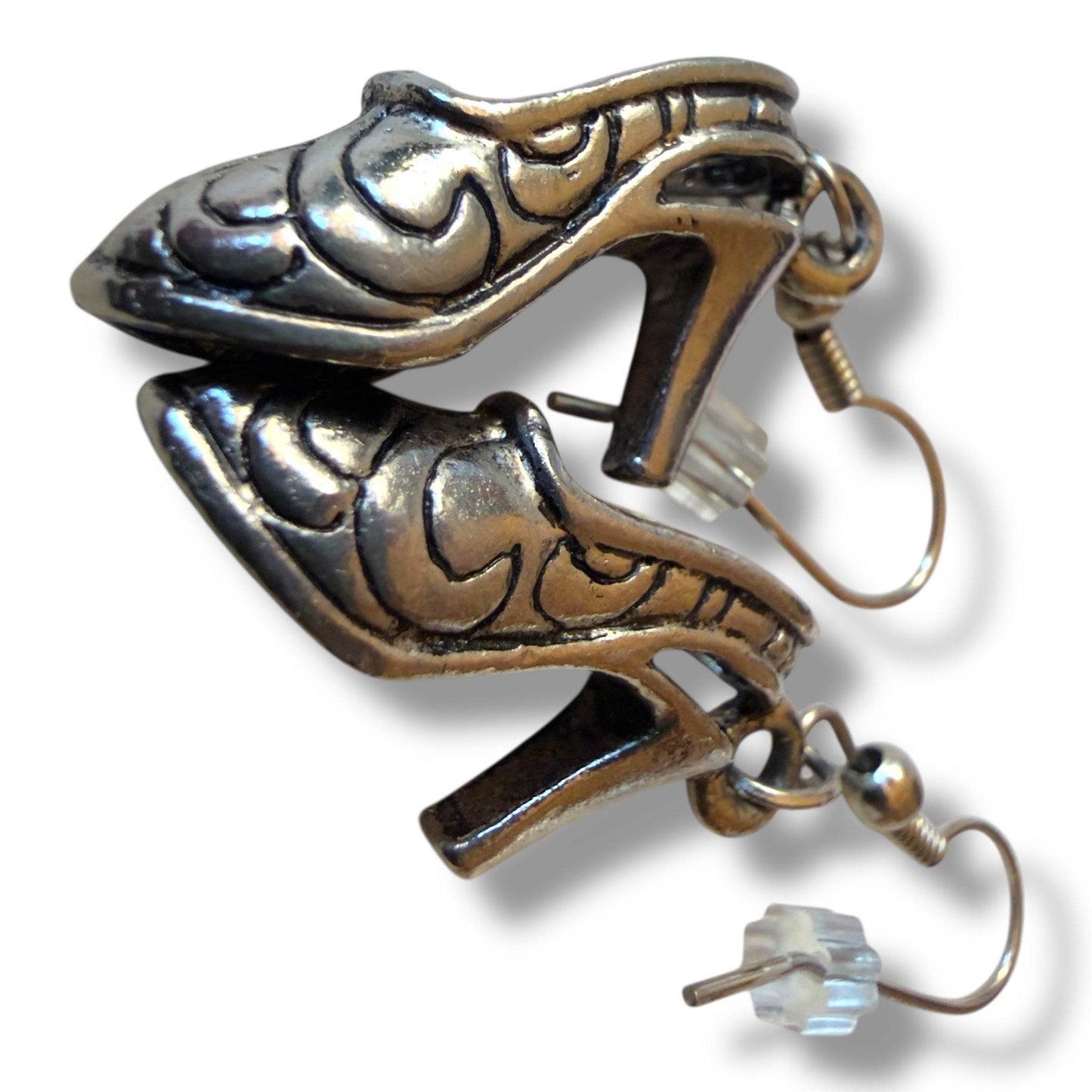 Mexican Pewter High Heel Earrings - From The Andes