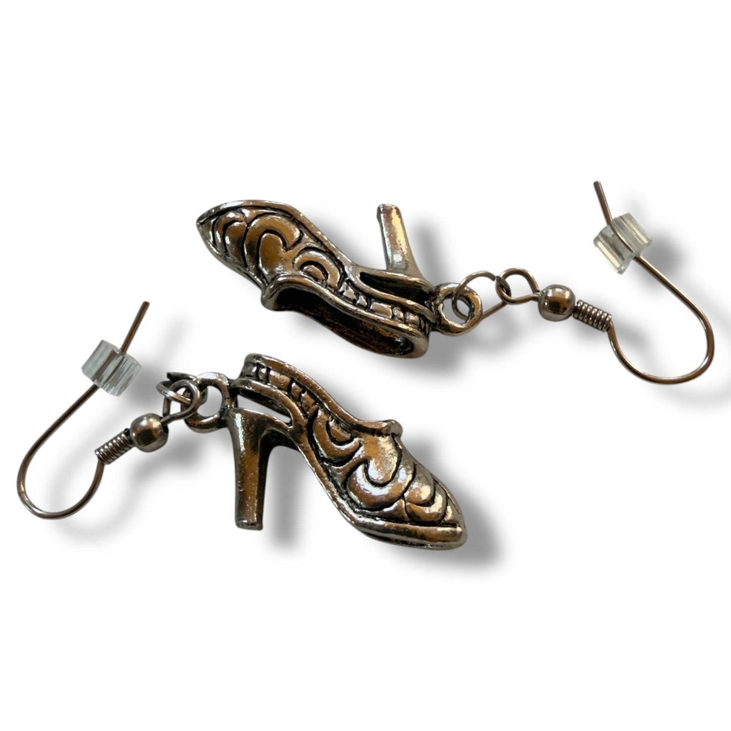 Mexican Pewter High Heel Earrings - From The Andes