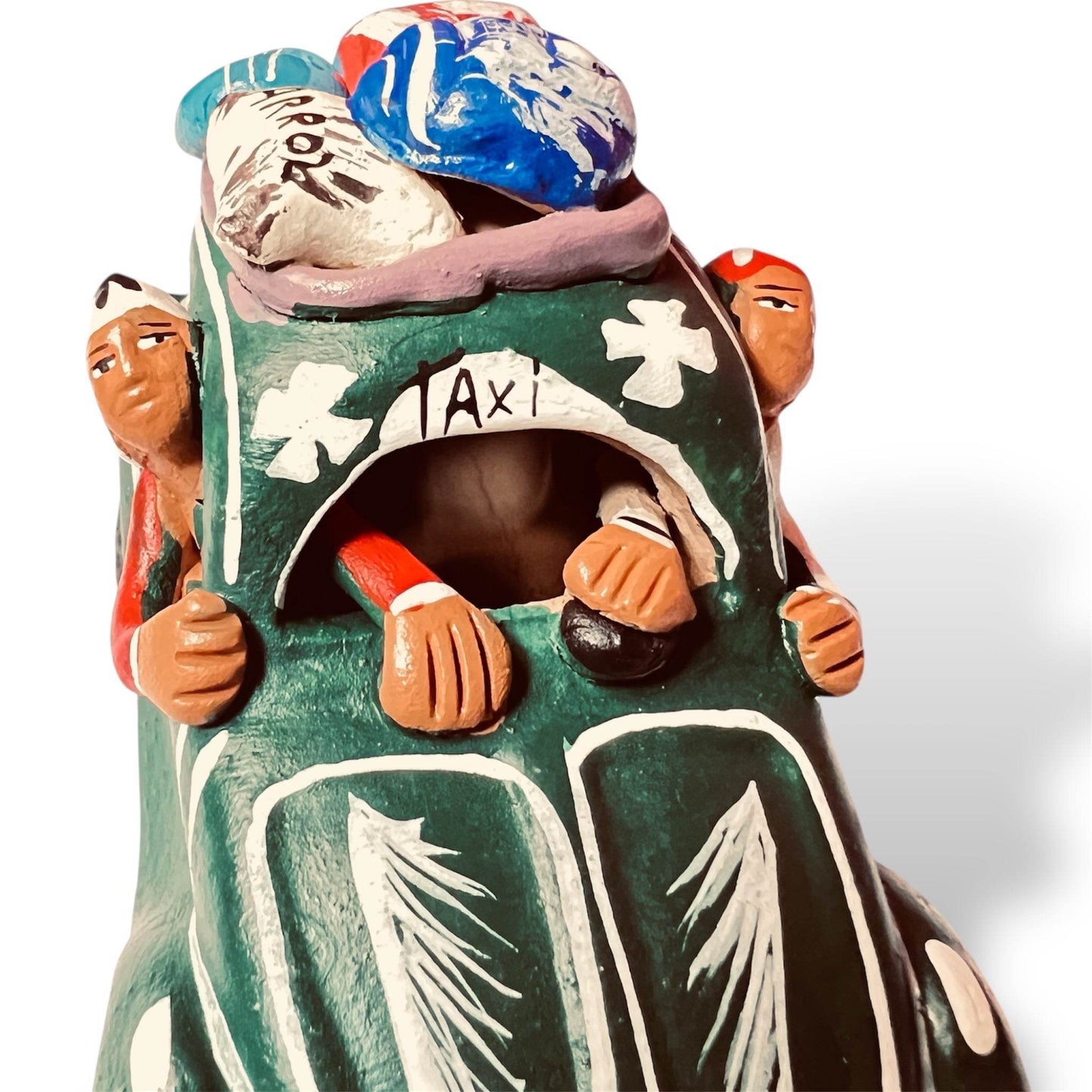 Peru Clay Taxi Sculpture – Los Viajero - From The Andes