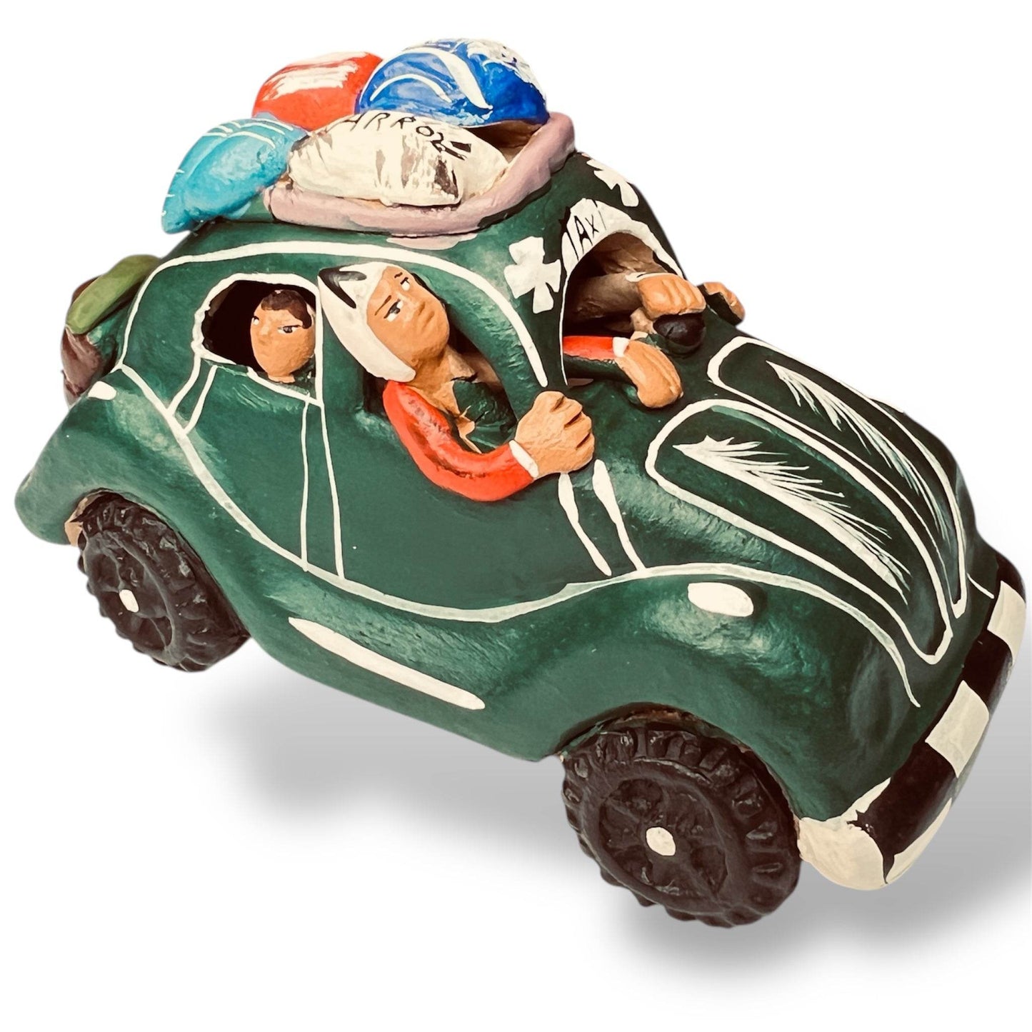 Peru Clay Taxi Sculpture – Los Viajero - From The Andes