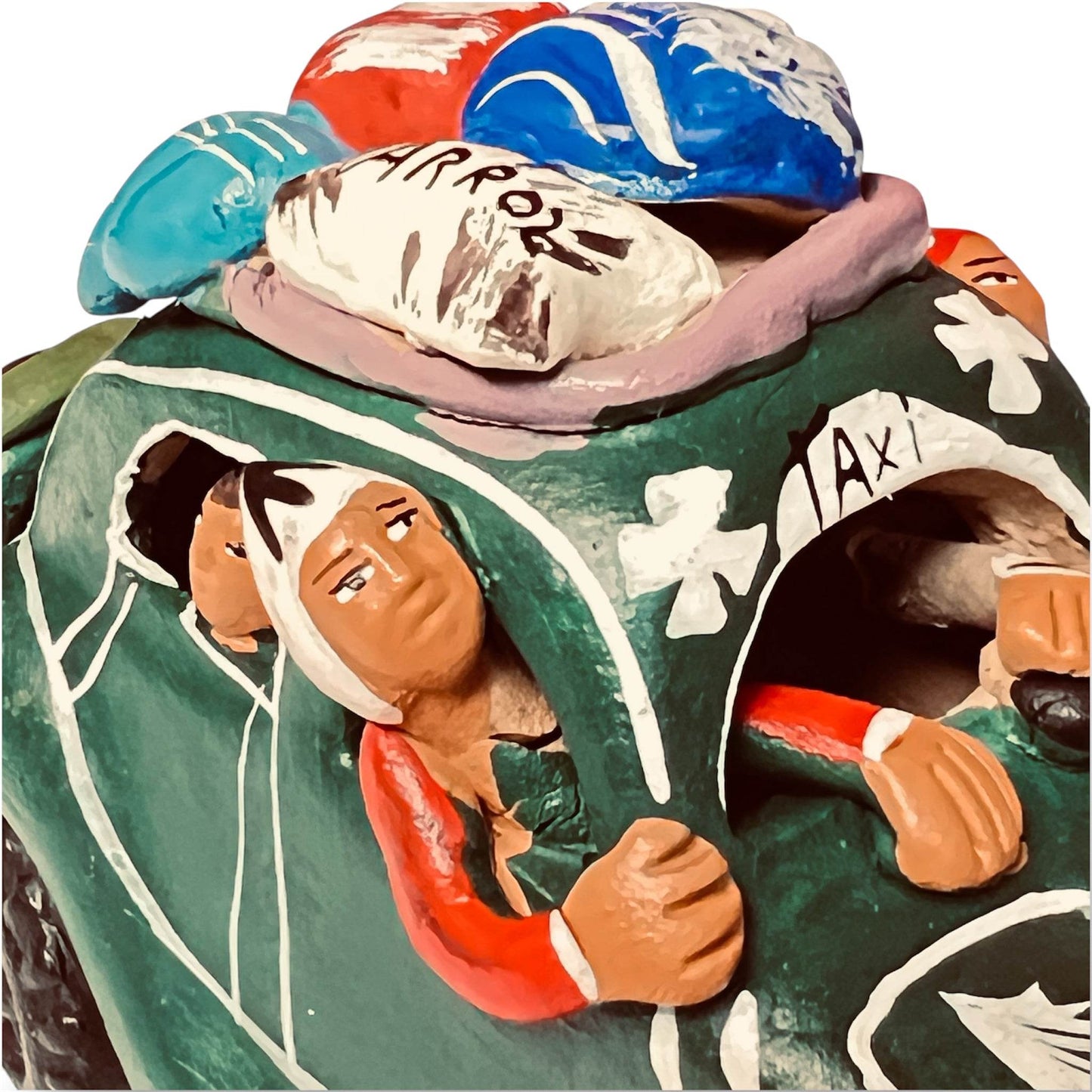 Peru Clay Taxi Sculpture – Los Viajero - From The Andes