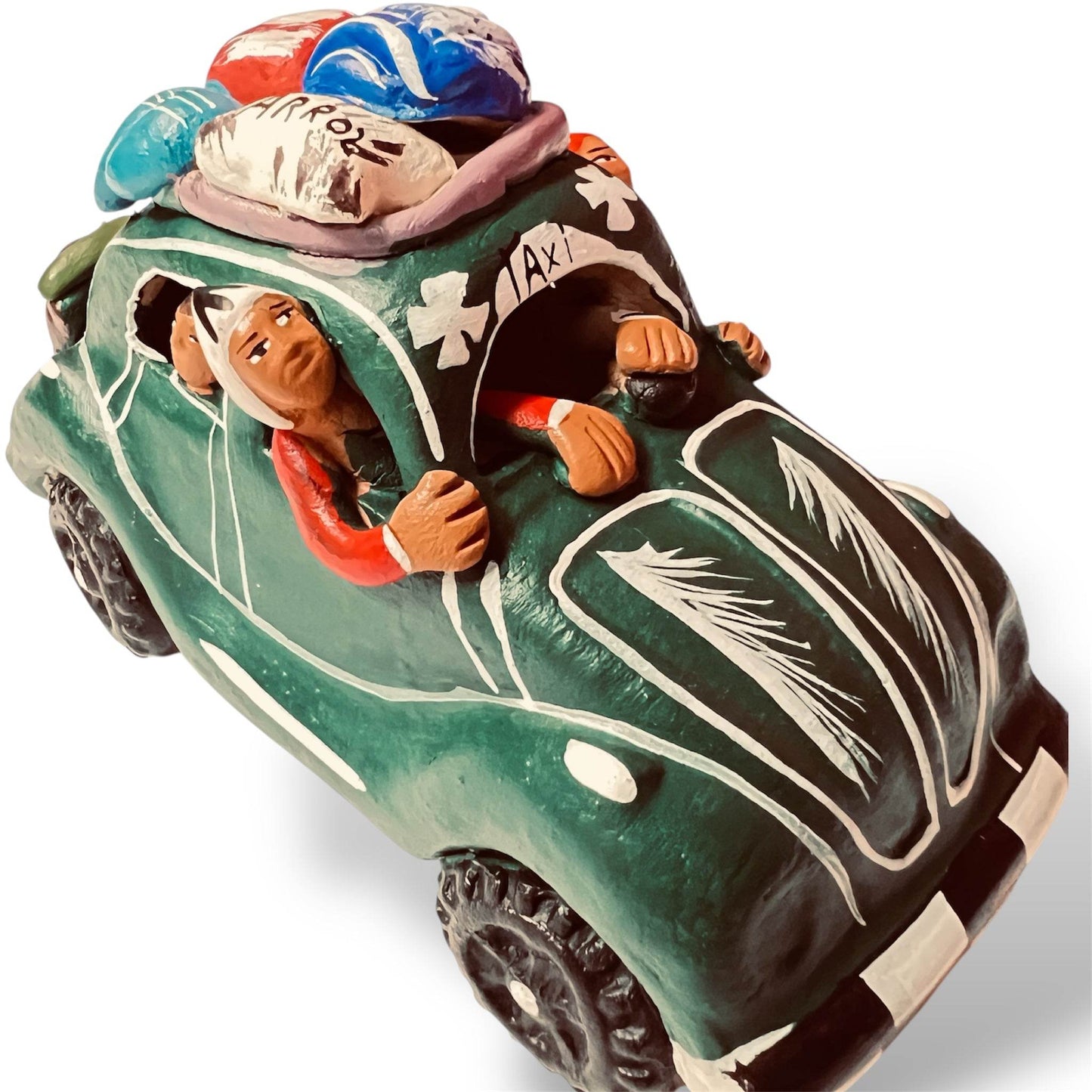 Peru Clay Taxi Sculpture – Los Viajero - From The Andes
