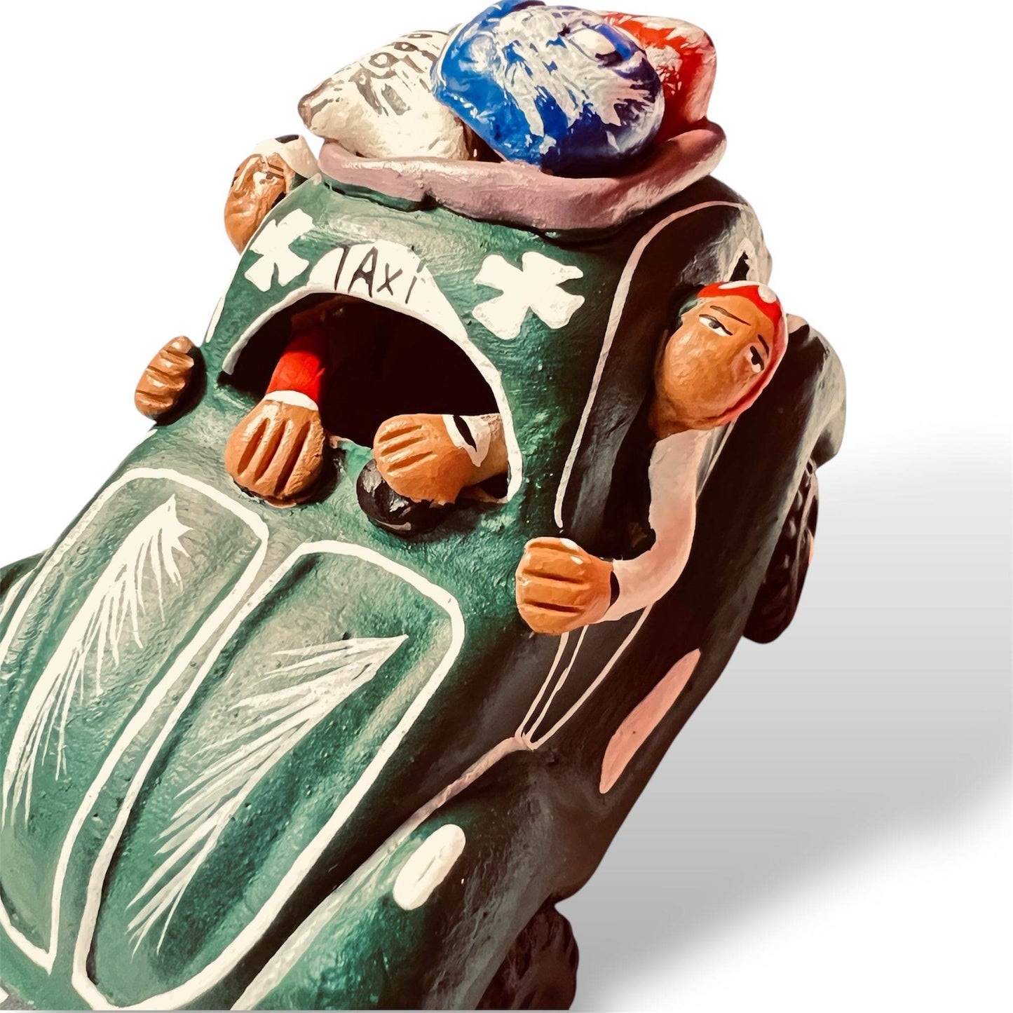 Peru Clay Taxi Sculpture – Los Viajero - From The Andes