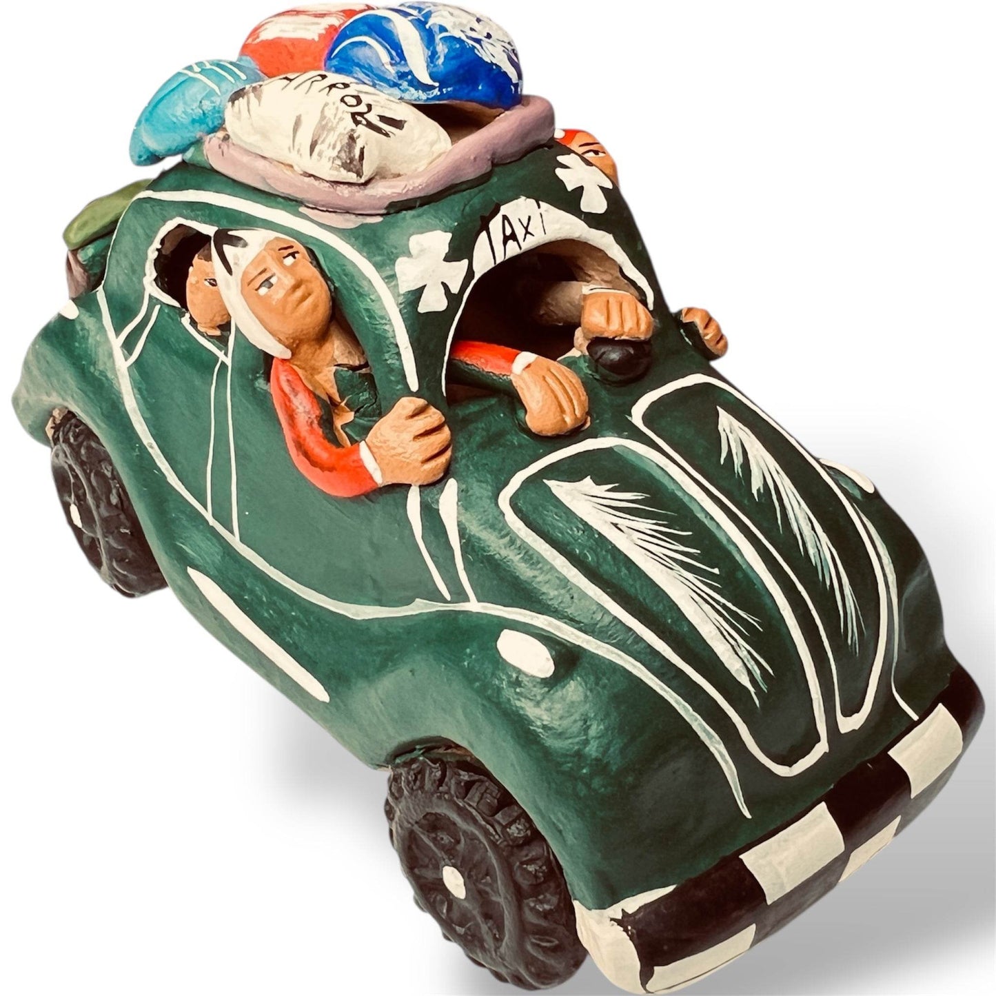 Peru Clay Taxi Sculpture – Los Viajero - From The Andes