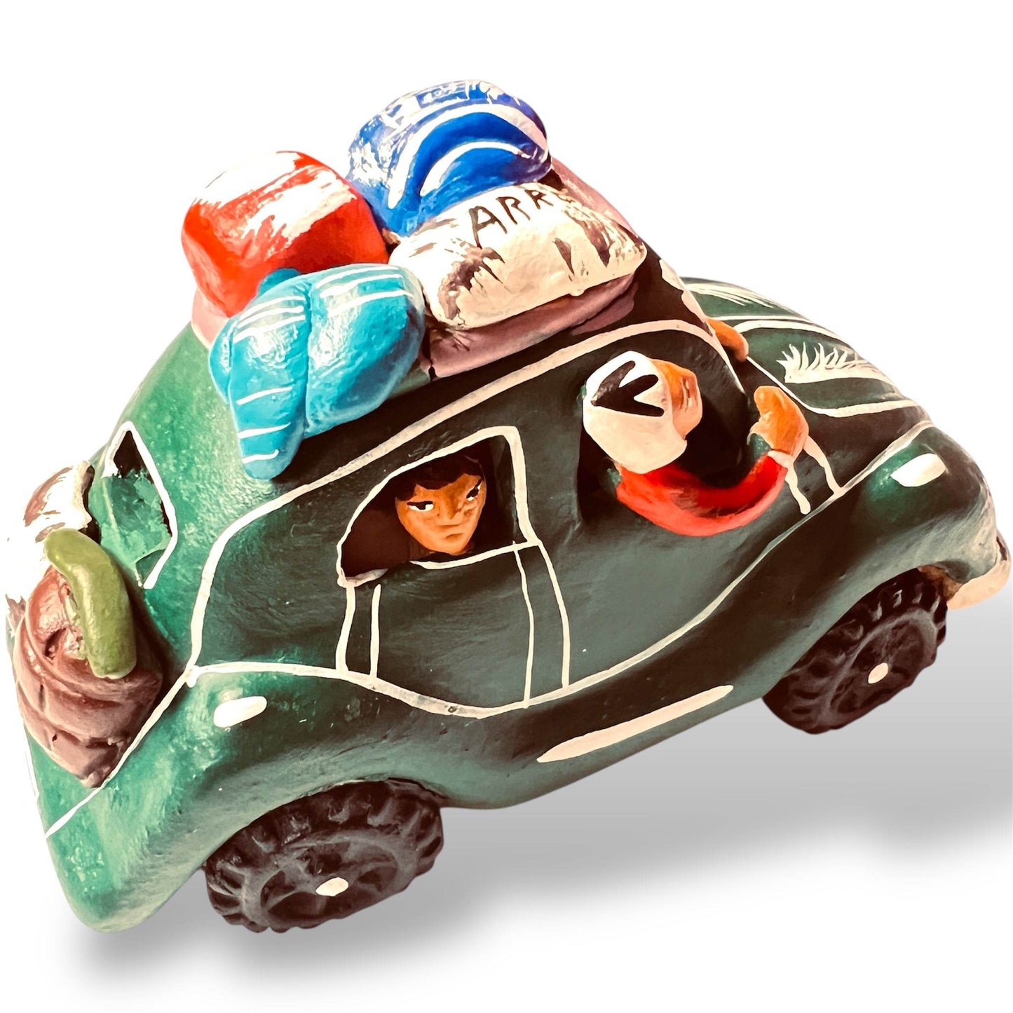 Peru Clay Taxi Sculpture – Los Viajero - From The Andes
