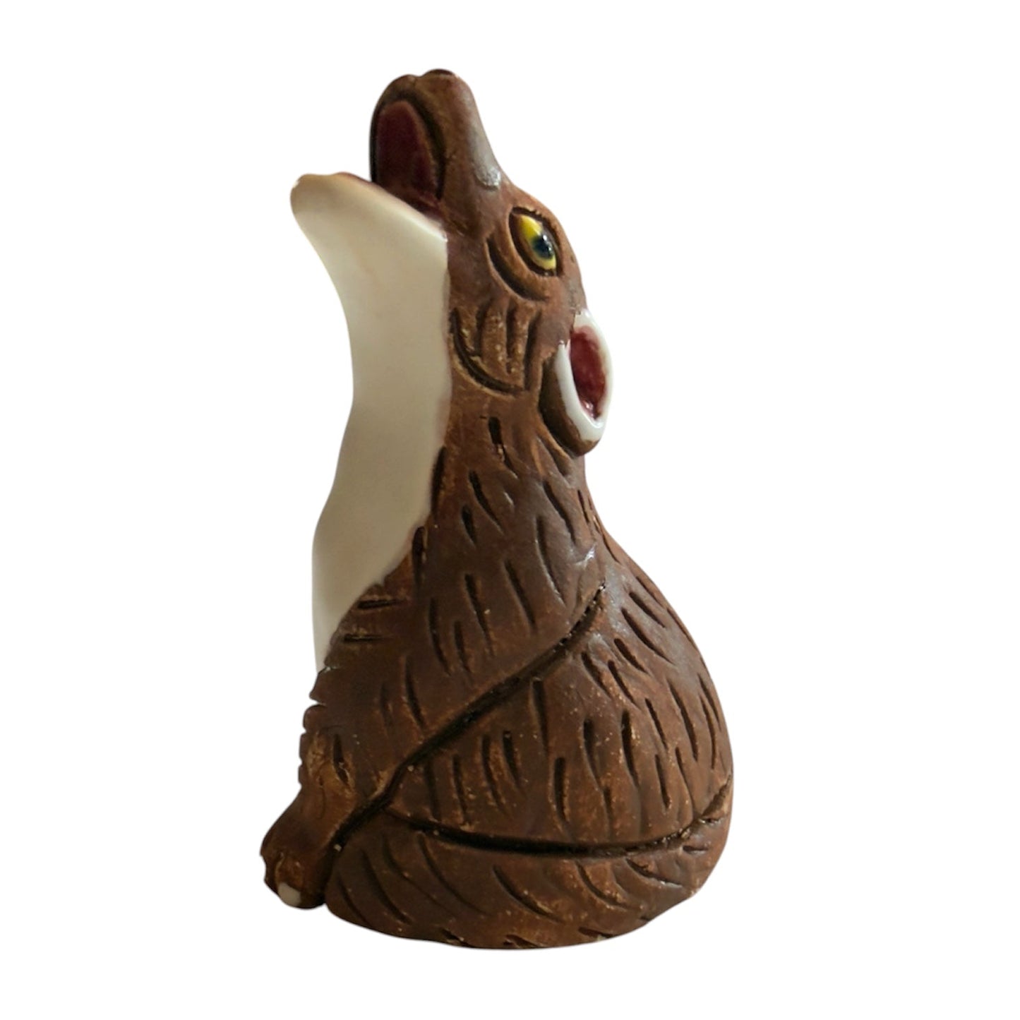 Peruvian Ceramic Howling Coyote Figurine - From The Andes