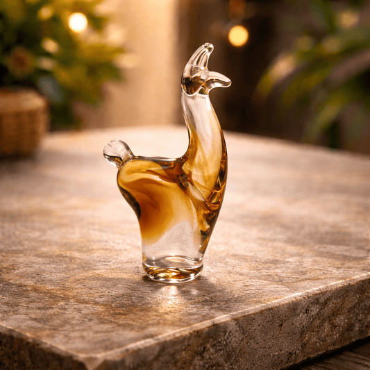 Peruvian Hand - Blown Glass Llama Figurine - From The Andes