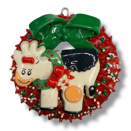 Peruvian Hand - Painted Ceramic Christmas Wreath Ornaments - From The Andes
