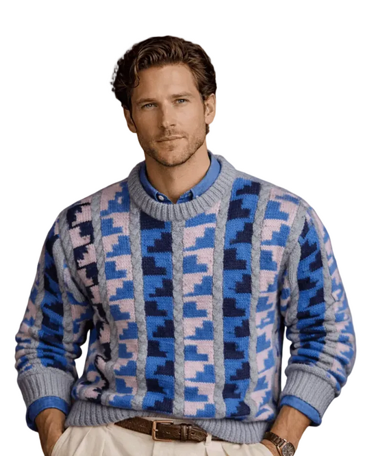 Tahoe Alpaca Jacquard Crewneck - From The Andes