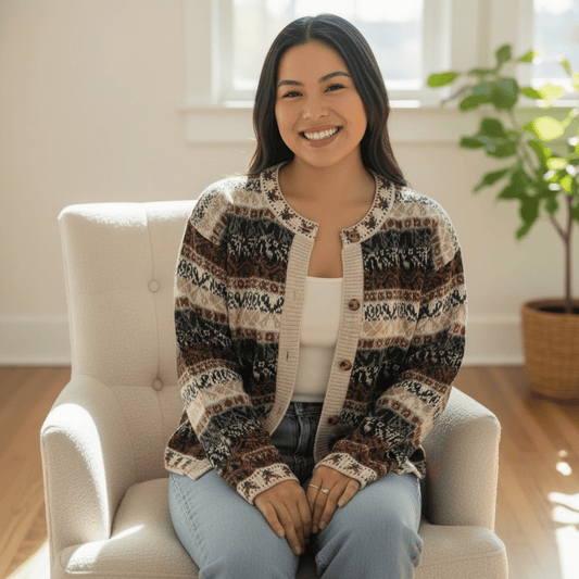 The Vienna Alpaca Jacquard Cardigan - From The Andes