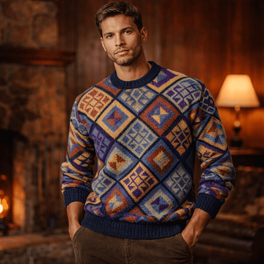 Telluride Alpaca Jacquard Crewneck - From The Andes