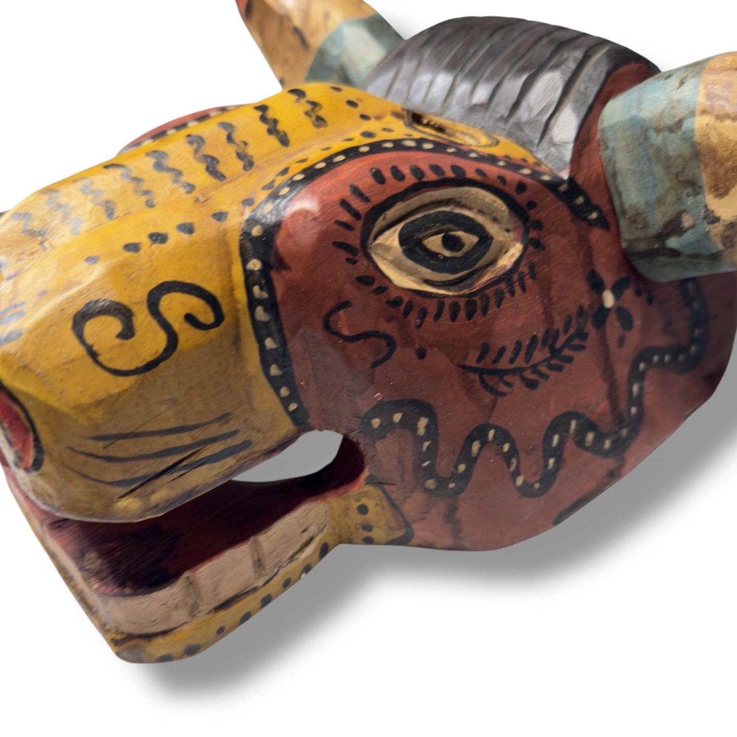 Vintage Guatemalan Bull Mask - From The Andes