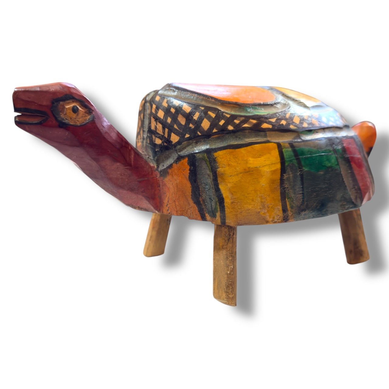 Vintage Guatemalan Hand - Carved Turtle Sculpture - From The Andes