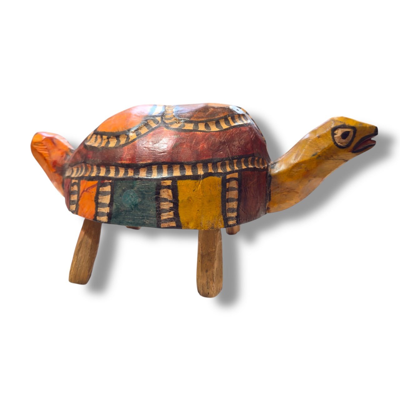 Vintage Guatemalan Hand - Carved Turtle Sculpture - From The Andes