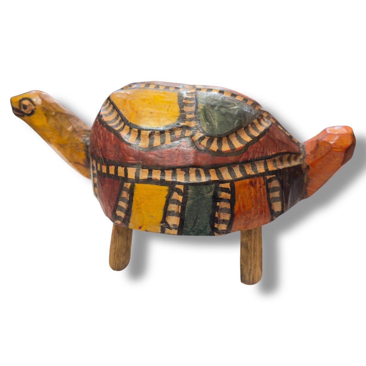 Vintage Guatemalan Hand - Carved Turtle Sculpture - From The Andes