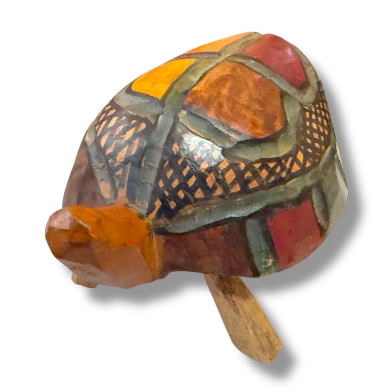 Vintage Guatemalan Hand - Carved Turtle Sculpture - From The Andes