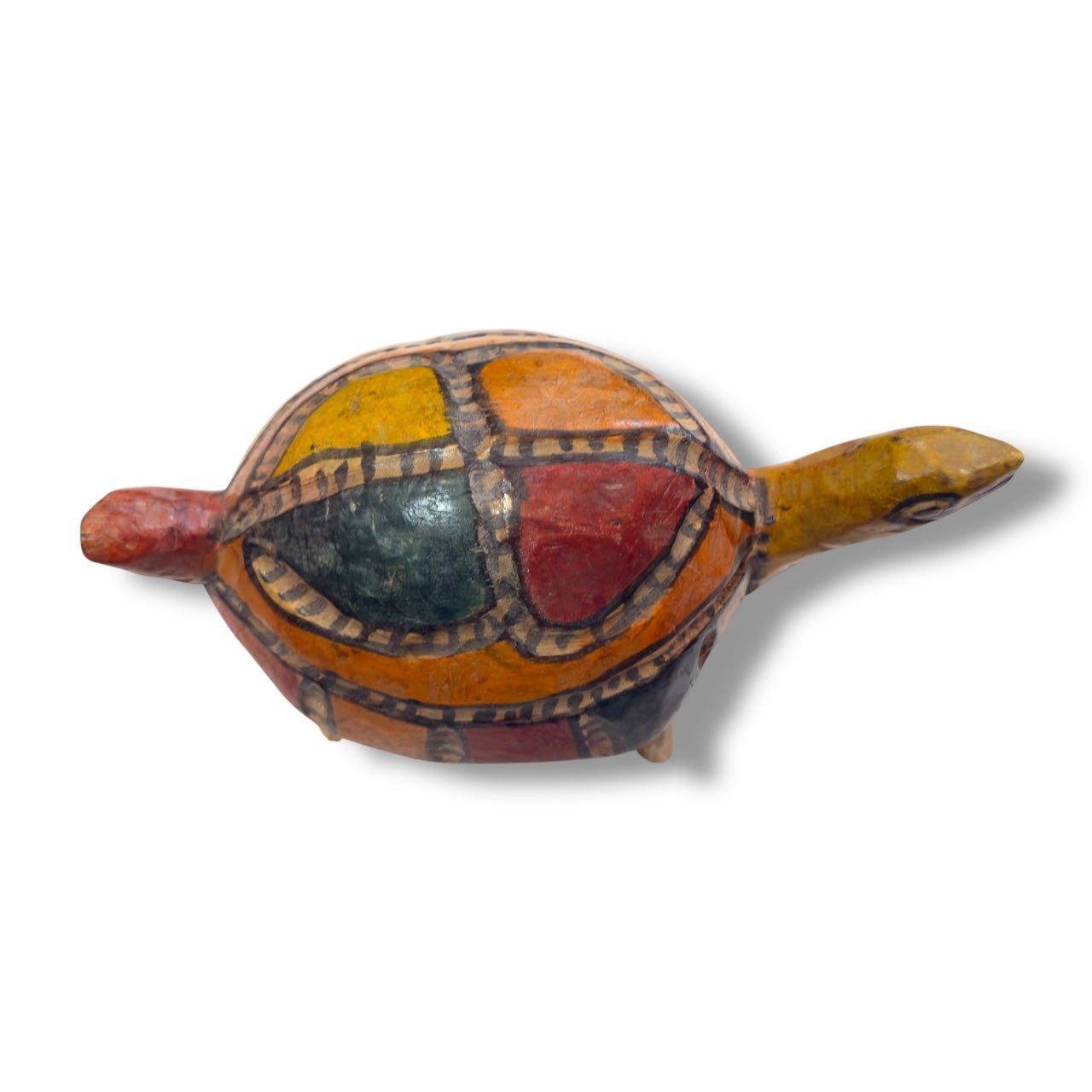 Vintage Guatemalan Hand - Carved Turtle Sculpture - From The Andes