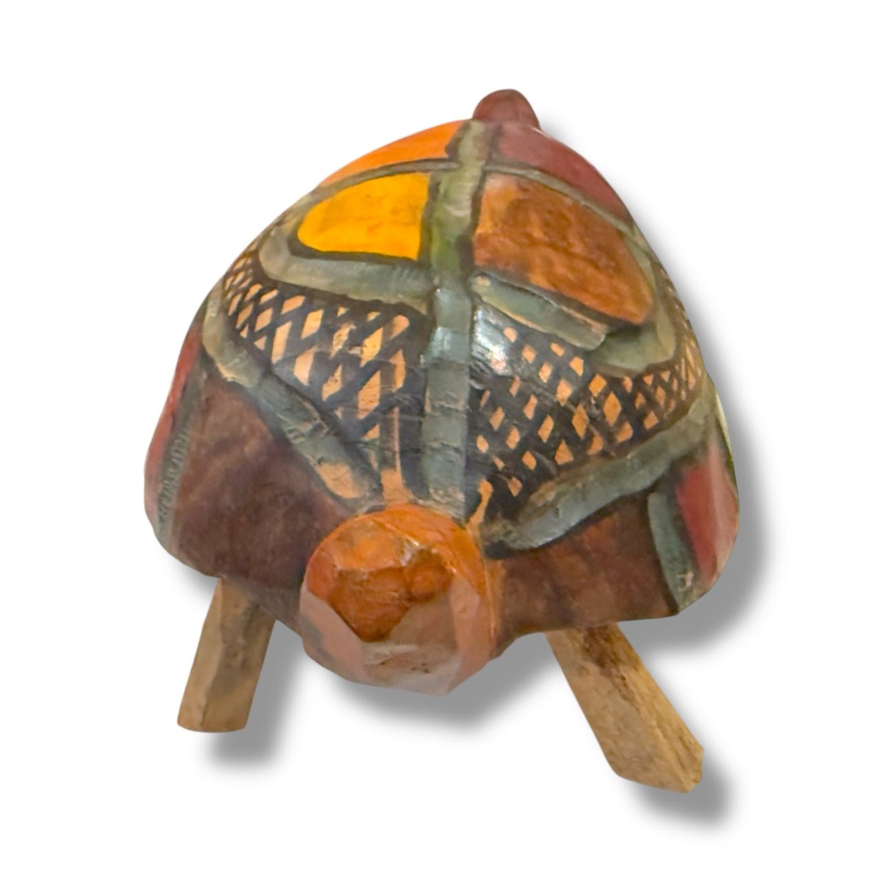 Vintage Guatemalan Hand - Carved Turtle Sculpture - From The Andes