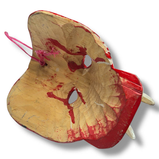 Vintage Guatemalan Red Jaguar Mask - From The Andes