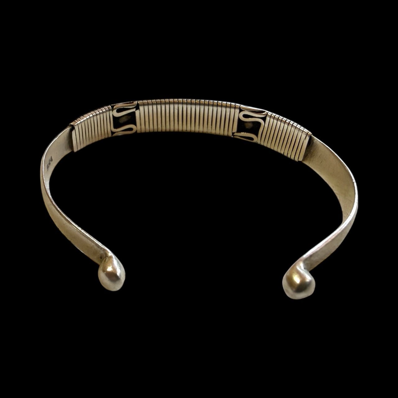 Vintage Sterling Silver Wire - Wrapped Cuff Bracelet - From The Andes