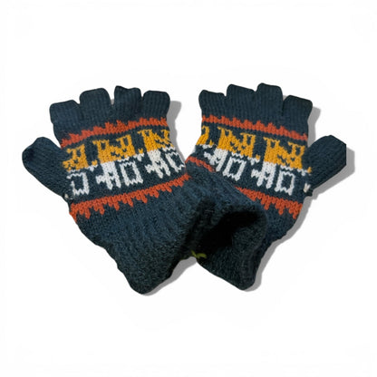 100% Alpaca Handwoven Fingerless Gloves - From The Andes