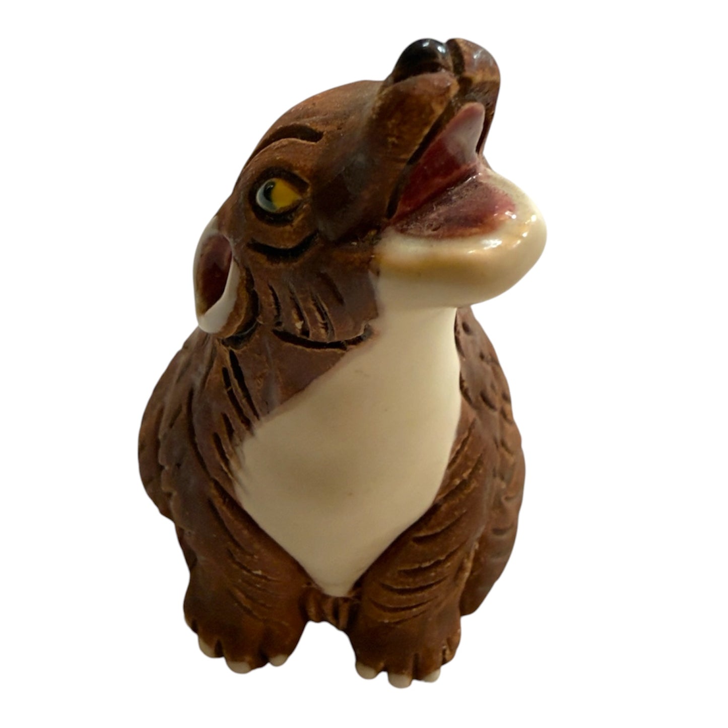 Peruvian Ceramic Howling Coyote Figurine